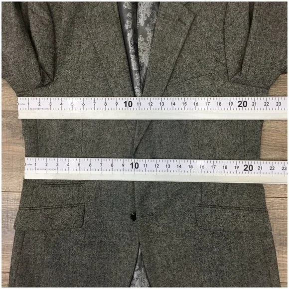 Alan Flusser‎ Mens Blazer Sport Coat Two Button Casual Jacket Size 42L Wool Suit